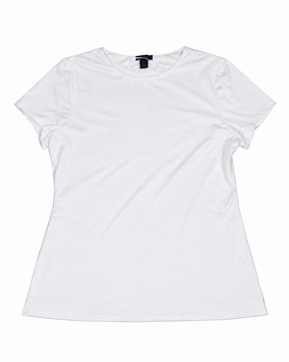 Halogen Women's Medium White Short Sleeve Crew Neck Basic Tee Shirt Blouse